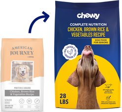 Chewy Made Complete Nutrition Senior Chicken, Brown Rice & Vegetables Recipe Dry Dog Food (FORMERLY AMERICAN JOURNEY), 28-lb bag
