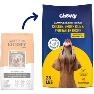 Chewy Made Complete Nutrition Senior Chicken, Brown Rice & Vegetables Recipe Dry Dog Food (FORMERLY AMERICAN JOURNEY), 28-lb bag