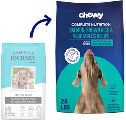 Chewy Made Complete Nutrition Large Breed Salmon, Brown Rice & Vegetables Recipe Dry Dog Food (FORMERLY AMERICAN JOURNEY), 28-lb bag