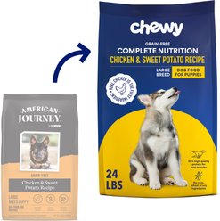 Chewy Made Complete Nutrition High Protein Grain-Free Large Breed Puppy Chicken & Sweet Potato Recipe Dry Dog Food (FORMERLY AMERICAN JOURNEY), 24-lb bag