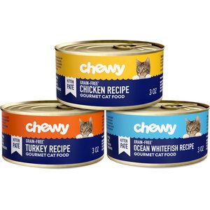 Chewy Made Kitten Pate Variety Pack Whitefish & Poultry Recipe Grain-Free Canned Cat Food (FORMERLY TINY TIGER), 3-oz can, case of 24