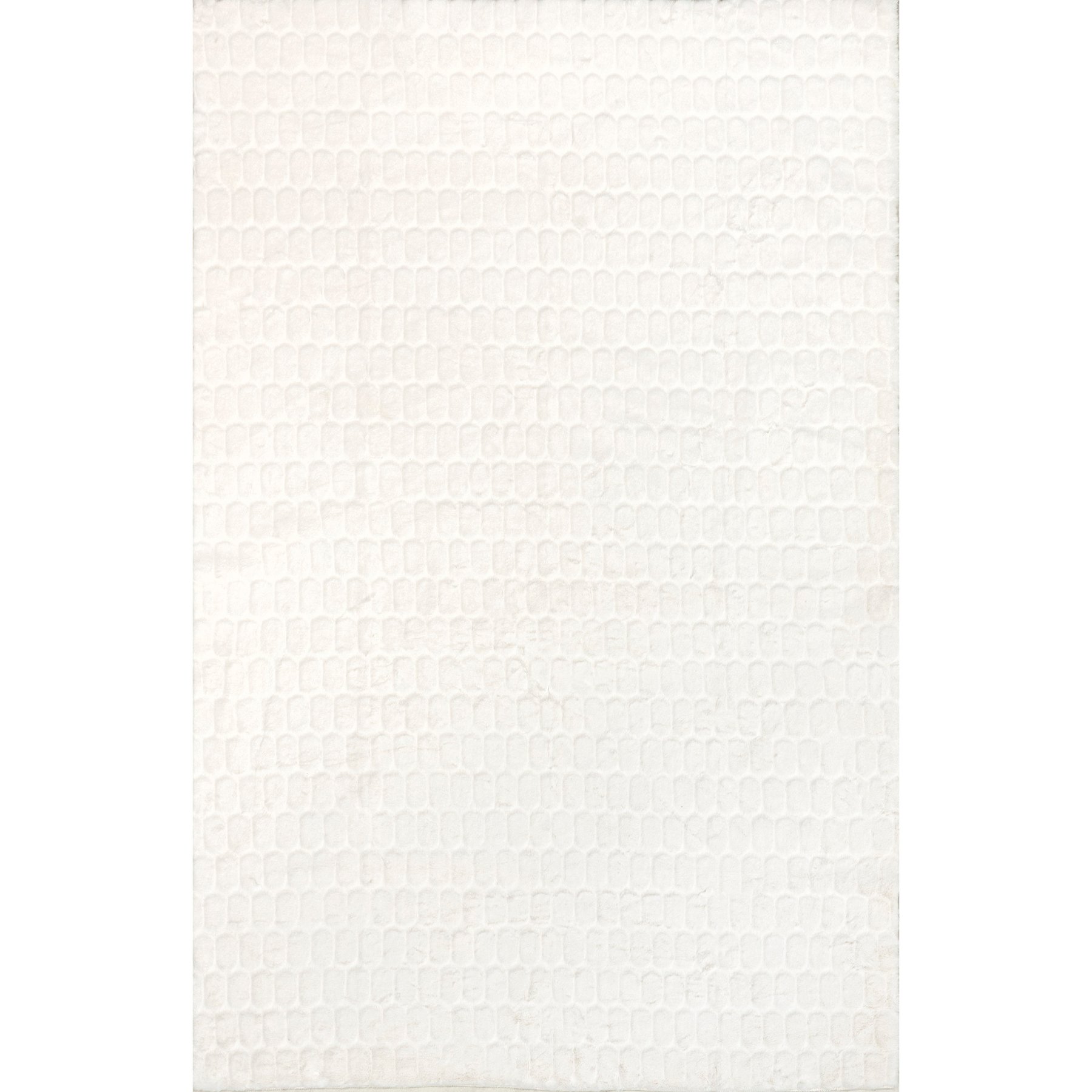 Nuloom Nia Tile Faux Rabbit Machine Washable Area Rug, White, 2 x 3-ft