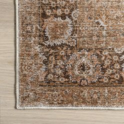 Nuloom Bayberry Spill Proof Vintage Machine Washable Area Rug, Light Brown, 5 x 8-ft slide 2 of 8