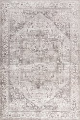Nuloom Vita Vintage Medallion Machine Washable Area Rug, Grey, 2.5 x 12-ft