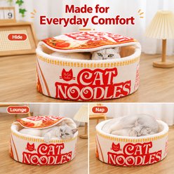 NonoPets Novelty Covered Round Plush Cave Dog & Cat Bed, Medium slide 2 of 9