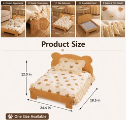 NonoPets Bear Head Elevated Wooden Dog & Cat Bed slide 2 of 9