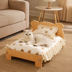 NonoPets Bear Head Elevated Wooden Dog & Cat Bed