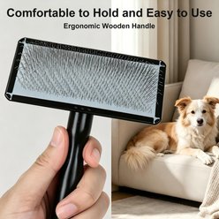 Twinsing Square Dog & Cat Slicker Brush with Cushioned Pad, Black, Large slide 2 of 8