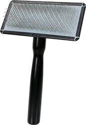 Twinsing Square Dog & Cat Slicker Brush with Cushioned Pad, Black, Large