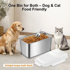 Newget Stainless Steel Dog Food Storage Container, White, Medium: 16-lb slide 2 of 7