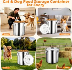 Newget Stainless Steel Dog Food Storage Container, Small: 15-lb slide 2 of 7