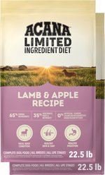 ACANA Singles Limited Ingredient Lamb & Apple Grain-Free High-Protein Dry Dog Food, 45-lb bundle
