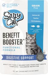 Salty Cat Benefit Booster Digestive Support Adult Tuna Wet Cat Food, 3-oz pouch, case of 12