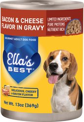 Ella's Best All Life Stages Bacon & Cheese Wet Dog Food, 13-oz can, case of 12