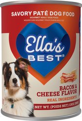 Ella's Best Savory Pate All Life Stages Bacon & Cheese Flavor Wet Dog Food, 13-oz can, case of 12