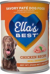 Ella's Best Savory Pate All Life Stages Chicken Wet Dog Food, 13-oz can, case of 12