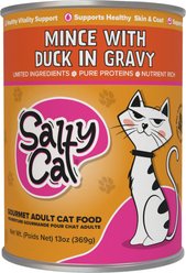 Salty Cat Mince All Life Stages Duck Wet Cat Food, 13-oz can, case of 12