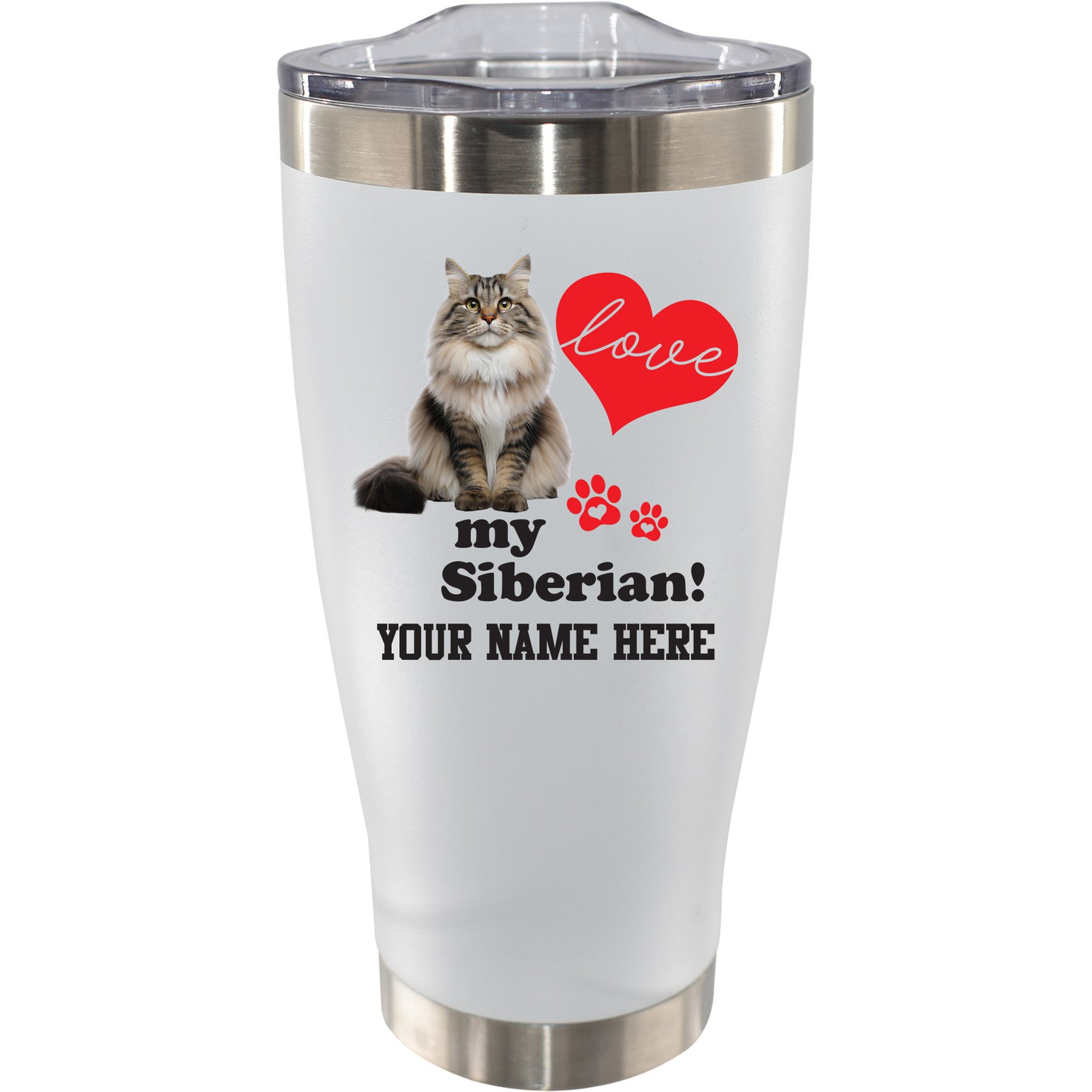 The Memory Company I Love My Siberian Personalized Stainless Steel Tumbler, 20-oz
