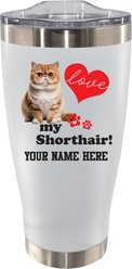 The Memory Company I Love My Exotic Shorthair Personalized Stainless Steel Tumbler, 20-oz