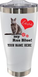 The Memory Company I Love My Russian Blue Personalized Stainless Steel Tumbler, 20-oz