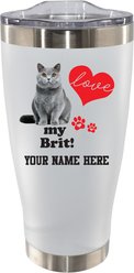 The Memory Company I Love My British Shorthair Personalized Stainless Steel Tumbler, 20-oz