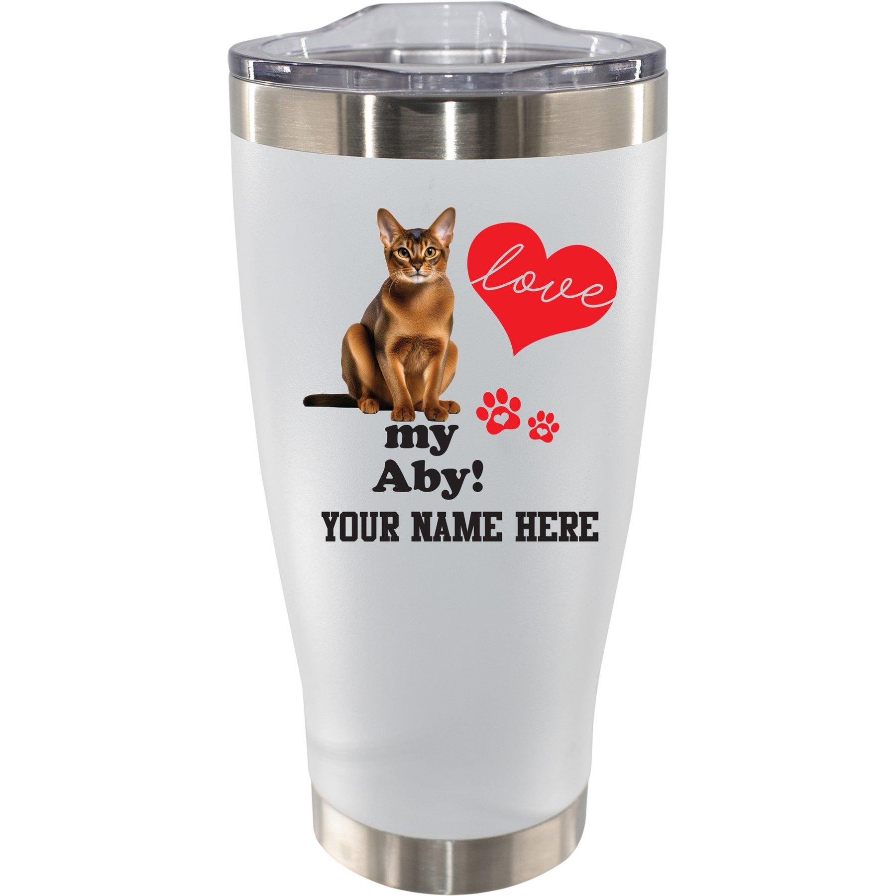 The Memory Company I Love My Abyssinian Personalized Stainless Steel Tumbler, 20-oz