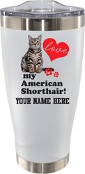 The Memory Company I Love My American Shorthair Personalized Stainless Steel Tumbler, 20-oz