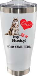 The Memory Company I Love My Siberian Husky Personalized Stainless Steel Tumbler, 20-oz