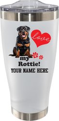 The Memory Company I Love My Rottweiler Personalized Stainless Steel Tumbler, 20-oz