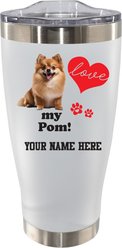 The Memory Company I Love My Pomeranian Personalized Stainless Steel Tumbler, 20-oz