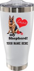 The Memory Company I Love My German Shepherd Personalized Stainless Steel Tumbler, 20-oz