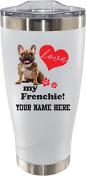 The Memory Company I Love My French Bulldog Personalized Stainless Steel Tumbler, 20-oz