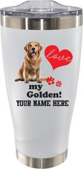 The Memory Company I Love My Golden Retriever Personalized Stainless Steel Tumbler, 20-oz