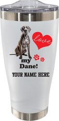 The Memory Company I Love My Great Dane Personalized Stainless Steel Tumbler, 20-oz