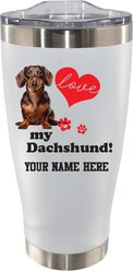 The Memory Company I Love My Dachshund Personalized Stainless Steel Tumbler, 20-oz