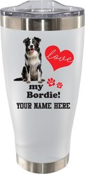 The Memory Company I Love My Border Collie Personalized Stainless Steel Tumbler, 20-oz