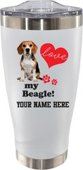 The Memory Company I Love My Beagle Personalized Stainless Steel Tumbler, 20-oz