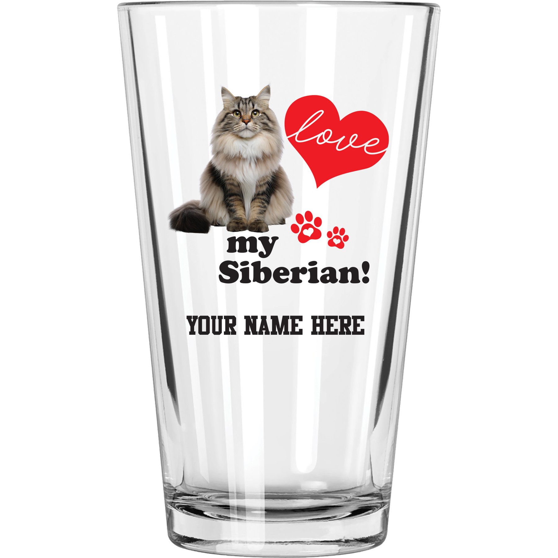 The Memory Company I Love My Siberian Personalized Pint Glass, 16-oz