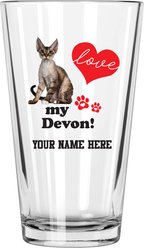 The Memory Company I Love My Devon Rex Personalized Pint Glass, 16-oz
