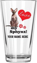 The Memory Company I Love My Sphynx Personalized Pint Glass, 16-oz