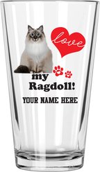 The Memory Company I Love My Ragdoll Personalized Pint Glass, 16-oz