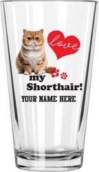The Memory Company I Love My Exotic Shorthair Personalized Pint Glass, 16-oz