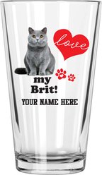 The Memory Company I Love My British Shorthair Personalized Pint Glass, 16-oz