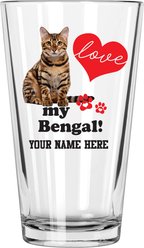 The Memory Company I Love My Bengal Personalized Pint Glass, 16-oz