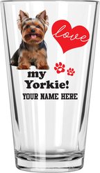 The Memory Company I Love My Yorkshire Terrier Personalized Pint Glass, 16-oz
