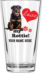 The Memory Company I Love My Rottweiler Personalized Pint Glass, 16-oz