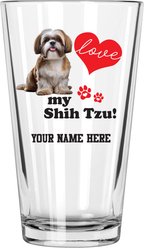 The Memory Company I Love My Shih Tzu Personalized Pint Glass, 16-oz