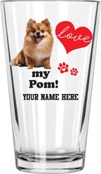 The Memory Company I Love My Pomeranian Personalized Pint Glass, 16-oz