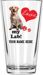 The Memory Company I Love My Labrador Personalized Pint Glass, 16-oz