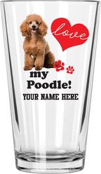 The Memory Company I Love My Poodle Personalized Pint Glass, 16-oz